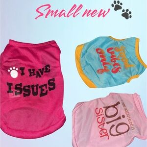 New! 3 piece pet “Drooling dog” 🐶 brand extra small clothing Bundle